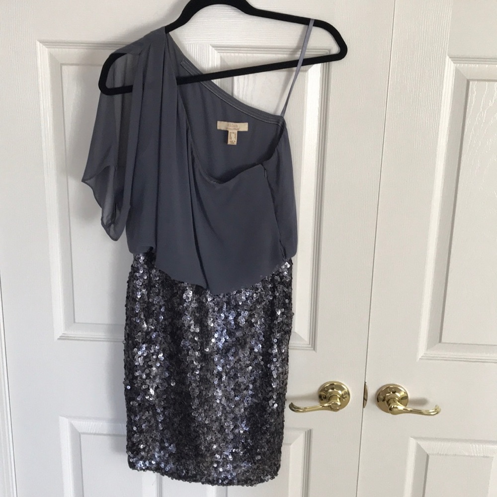 Aidan Mattox sequin blouson dress